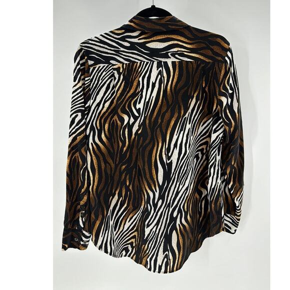 EQUIPMENT Reese Clean Zebra Print Silk Shirt Blouse bold statement versatile - Picture 8 of 8